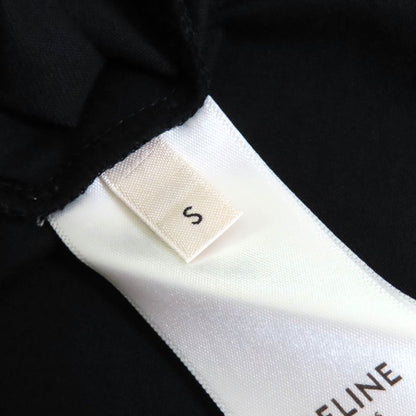 Celine 2x314916g 100% Cotton Logo Crew Neck Short Sleeve T-shirt Black White S
