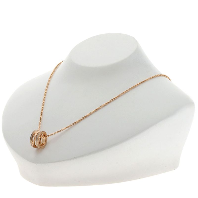 Bvlgari B-zero1 Bee Zero1 Design Legend Diamond Necklace 18K Pink Gold Ladies