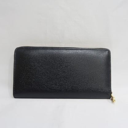 Gucci Script Zip Around 772642 Long Wallet Black Women's Men's