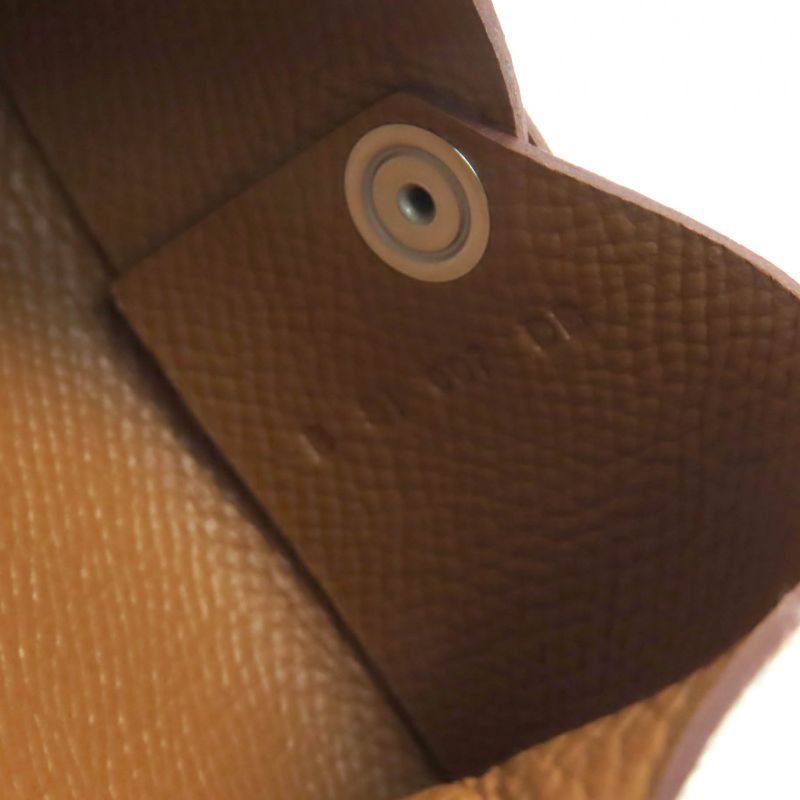 Hermes Calvi Gold Vaux Epson Silver Hardware Card Case Stamped B With Box Made