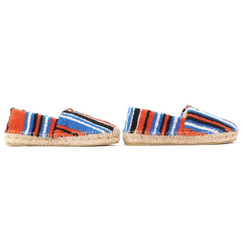 Prada 1s840m Terrycloth Triangle Logo Espadrilles Flat Shoes Slip-on Arancio 36
