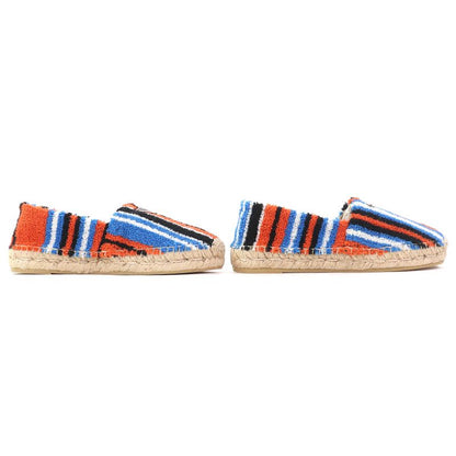 Prada 1s840m Terrycloth Triangle Logo Espadrilles Flat Shoes Slip-on Arancio 36