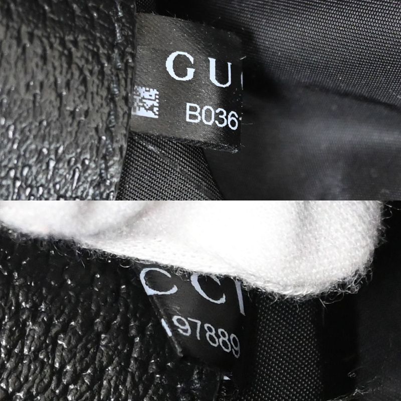 Gucci GG Travel Pouch Clothes Nylon Leather Black 33fa226