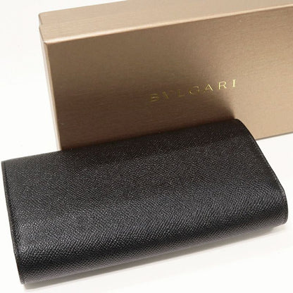 Bulgari Zipper Long Wallet With Coin Purse Bulgari Large Wallet Calf Black 30414