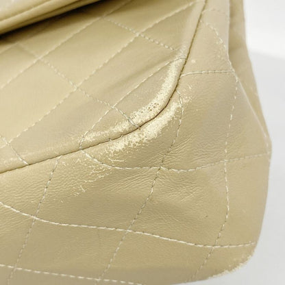 Chanel Shoulder Bag Matelasse Lambskin Beige Gold Hardware Women