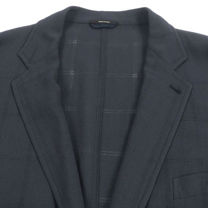 Hermes 100% Wool Checked Single Summer Jacket Ancon Tailored Jacket Gray 58