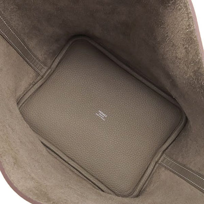 Hermes Handbag Picotin Lock MM Taurillon Clemence Etoupe Silver Hardware Never