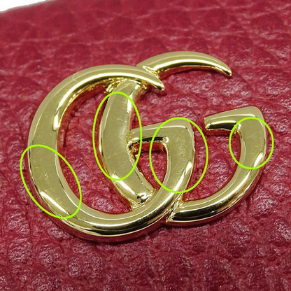 Gucci Wallet Women's Branded Trifold Wallet Petit Marmont Leather Red 523277