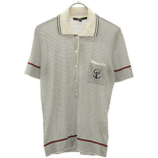 Gucci Marine Striped Knit Polo Shirt White M