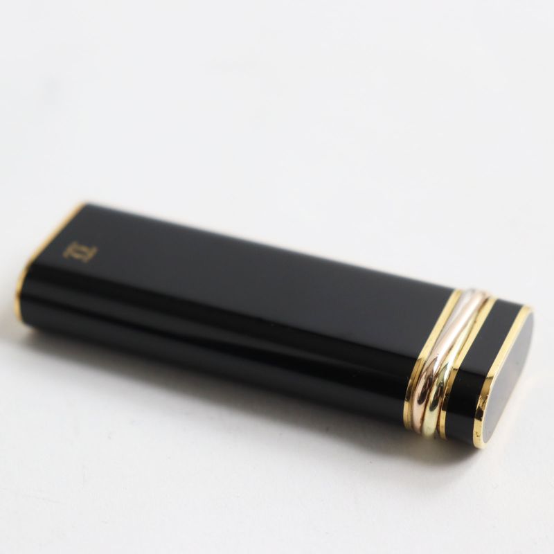 Cartier Trinity Lacquer New Shape Logo Roller Type Gas Lighter Smoking
