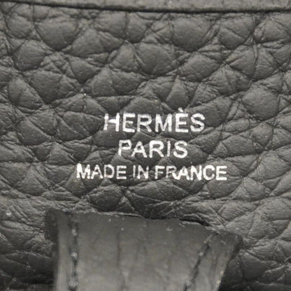 Hermes Shoulder Bag Evelyn TPM Taurillon Cles Mance Black Silver Hardware K
