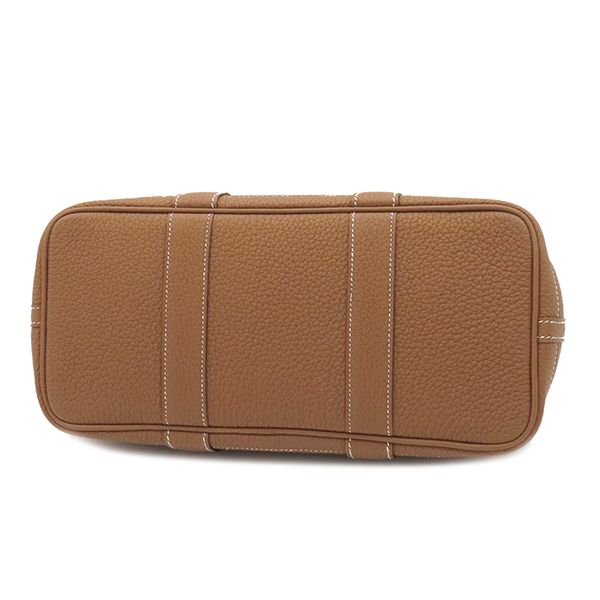 Hermes Tote Bag Garden Party TPM Negonda Gold Silver Hardware Brown Engraved D