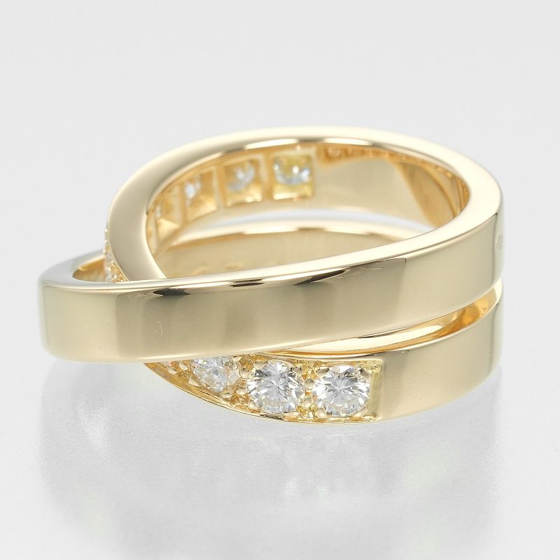 Cartier Paris 18K Yellow Gold And Diamonds #8 Ladies 12.9g Ring