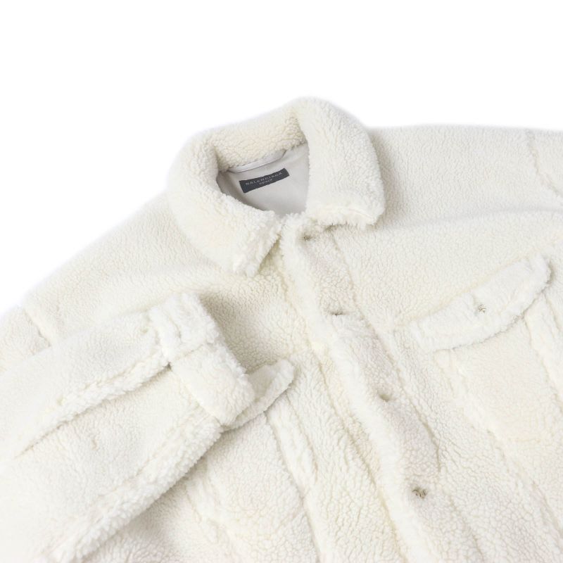 Balenciaga 23AW 774376 Unisex Oversized Boa Jacket Blouson Ivory 2 Made In