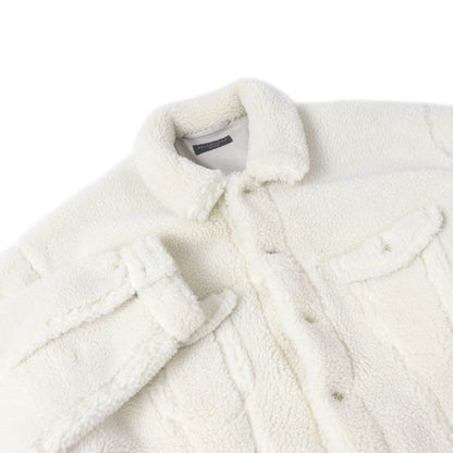 Balenciaga 23AW 774376 Unisex Oversized Boa Jacket Blouson Ivory 2 Made In
