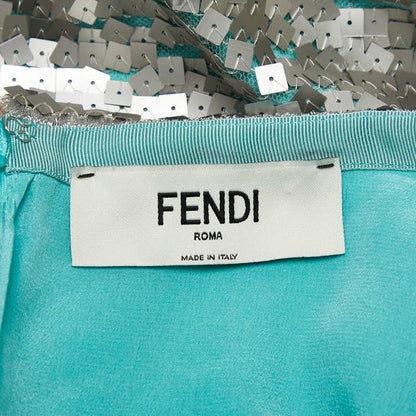 Fendi Sequined Skirt Size: 36 Light Blue Silver Silk Women's Fendi