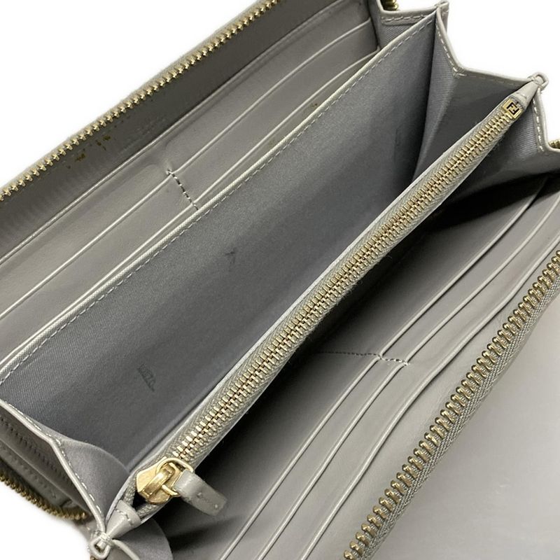 Fendi Long Wallet Zip Around Wallet 8m0299 Ivory And Multi Round Zipper/multi-st