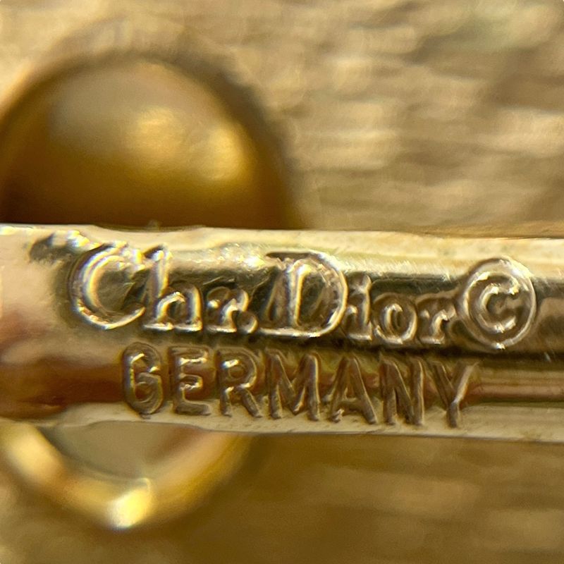 Christian DIOR Earrings Faux Pearl Gold Plated Gold