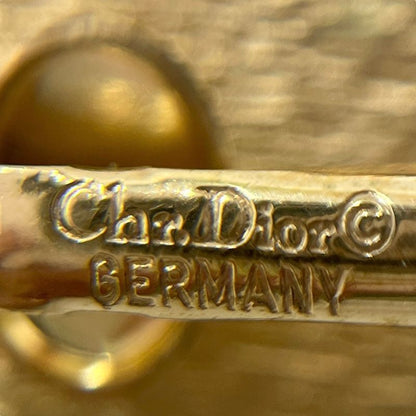 Christian DIOR Earrings Faux Pearl Gold Plated Gold