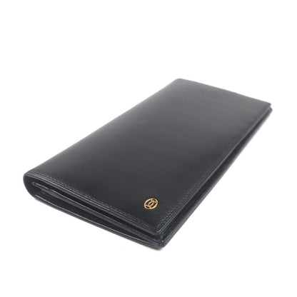 Cartier Must Line Leather Logo Hardware Long Wallet Bifold Long Wallet Black