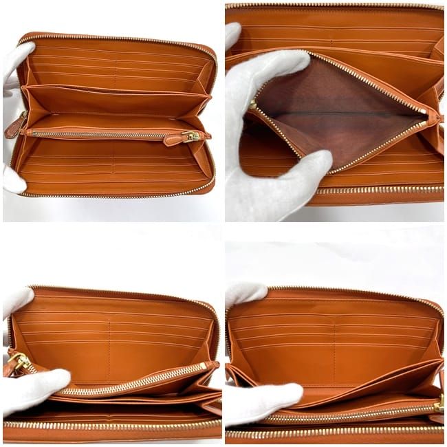Prada Round Zipper Long Wallet Orange Papaya Vitello
