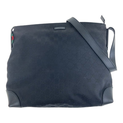 Gucci Sherry Line Black GG Canvas/leather 308930 Crossbody Shoulder Bag Unisex