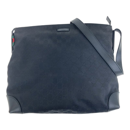 Gucci Sherry Line Black GG Canvas/leather 308930 Crossbody Shoulder Bag Unisex