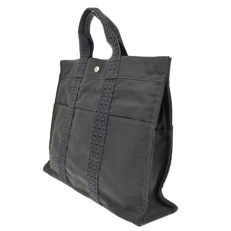Hermes Her Line MM Hand Tote Bag Canvas Gray 38ka972