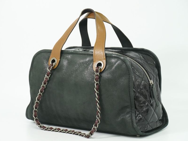 Authentic Chanel In The Mix Coco Mark 2WAY Shoulder Bag Handbag Sparkle Leather