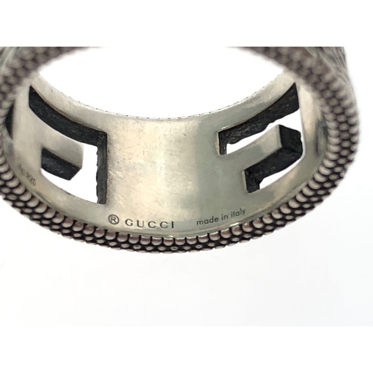 Gucci Unisex Silver Accessory G Square Ring No 17 Ring