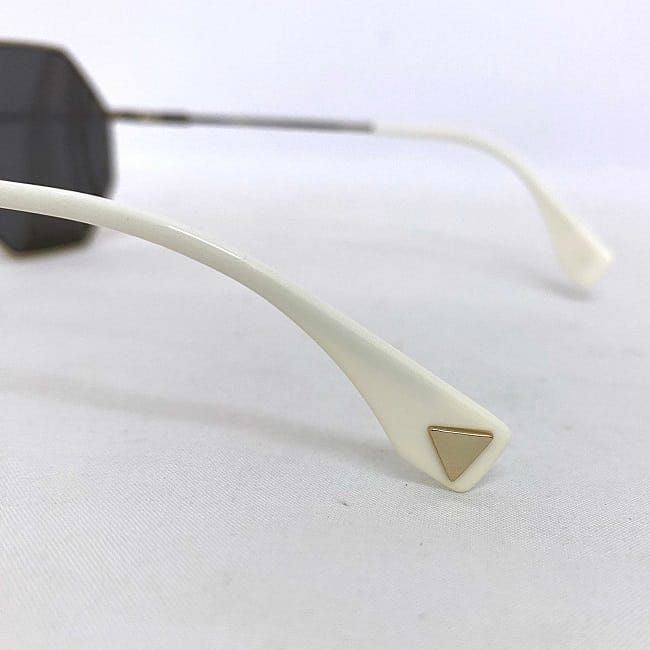 Fendi Sunglasses Gray Mirrored Lenses Gold White