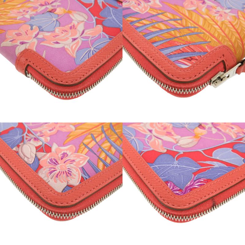 Hermes Soie Coeur Flamingo Party Agenda Silk Vaux Epson Silver Hardware Rose