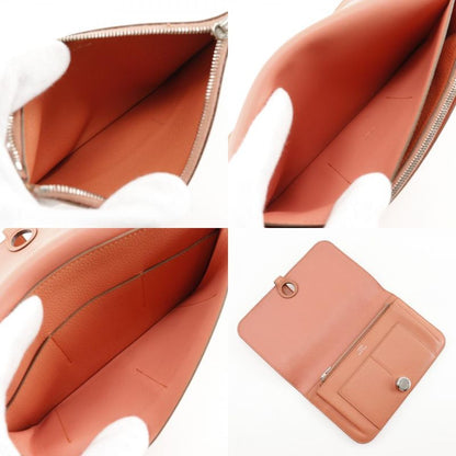 Hermes Dogon GM Chevre Pink □R Ladies Long Wallet