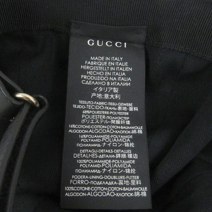 Gucci 200035 GG Canvas Webline Baseball Cap Hat Black Xl/60cm (23.62in) Made In