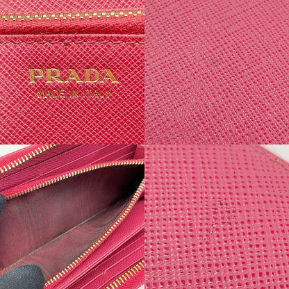 Prada Portafoglio Lampo Gold Zipper 1ml506 Pink Wallet Ladies