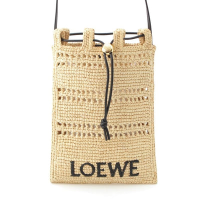 Loewe Raffia Drawstring Ring Pocket Shoulder Bag C756phpx01 Natural