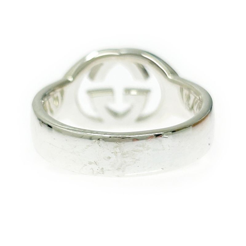 Gucci Silver Interlocking G Ring 5.2g 925 Engraved 368333 Ring
