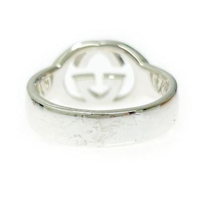 Gucci Silver Interlocking G Ring 5.2g 925 Engraved 368333 Ring