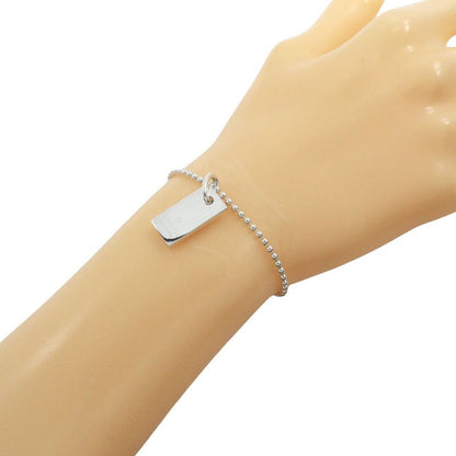 Gucci Logo Plate Silver 925 Ladies 6.8g Bracelet