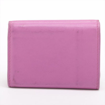 Balenciaga Logo Leather Mini Wallet Compact Wallet Cat 558208 Purple Made In