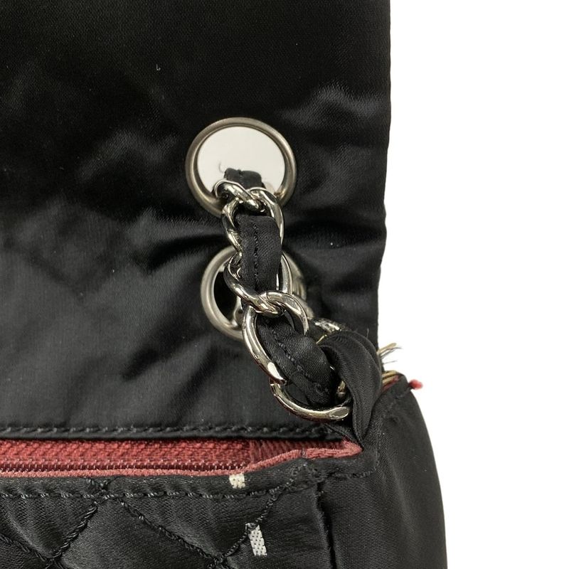 Chanel Shoulder Bag Matelasse Black And White Flap Bag / Silver Hardware /