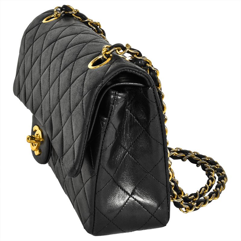 Chanel Matelasse 23 Chain Shoulder Bag Black Gold Hardware Coco Mark