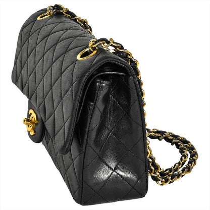 Chanel Matelasse 23 Chain Shoulder Bag Black Gold Hardware Coco Mark