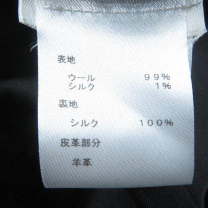 Louis Vuitton Fhdr73qis Wool Silk Blend Leather Short Sleeve Dress Black 34