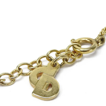 Christian Dior Necklace Metal Gold Silver Plated Accessories Logo Ladies Women