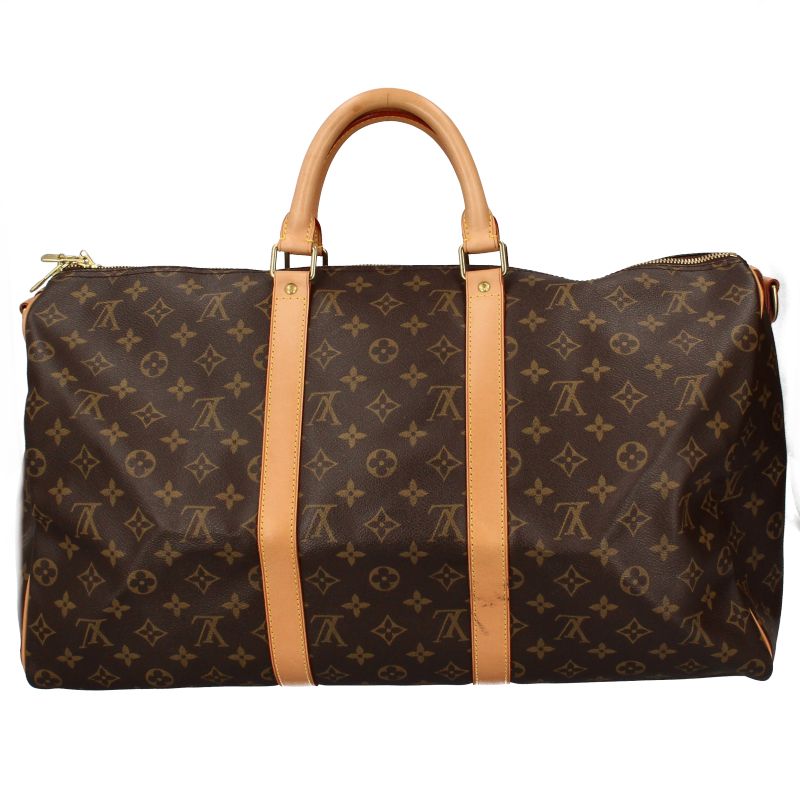 Louis Vuitton Keepall Bandoliere 50 M41416 Monogram Women's Boston Bag Brown