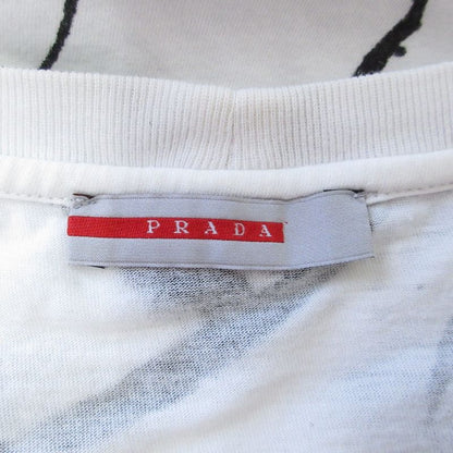 Good Prada Adam Neate Graphic Print Short Sleeve T-Shirt Cut and Sewn S White