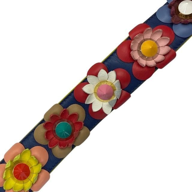Fendi Strap You Long Shoulder Strap Accessories For Bags Flower Leather Studded