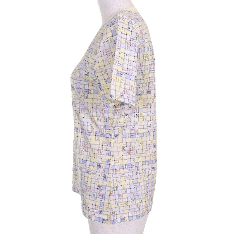 Hermes 25SS 5e4645dkdd34 Bolduc Au Carre Bolduc Check 100% Cotton Crew Neck