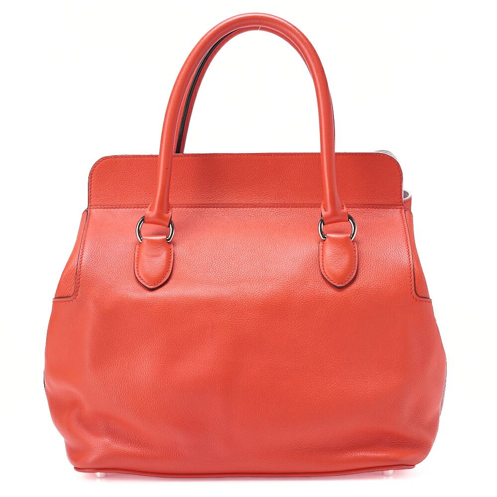 Hermes Toolbox 26 Verso Evercolor Orange Poppy X Rouge Ash Handbag With Silver